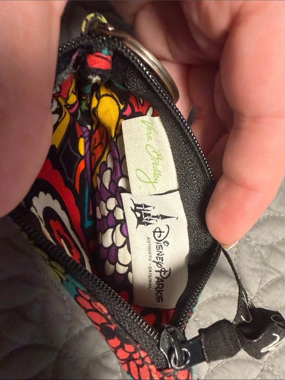 Vera Bradley x Disney Mickey Mouse Floral Colorful ID Case Wallet Keyring - Picture 7 of 8